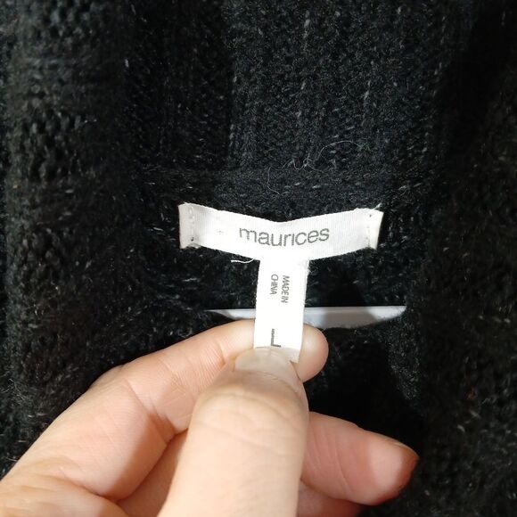 Maurices Black Speckled Mock Neck Sweater Large - Picture 8 of 8